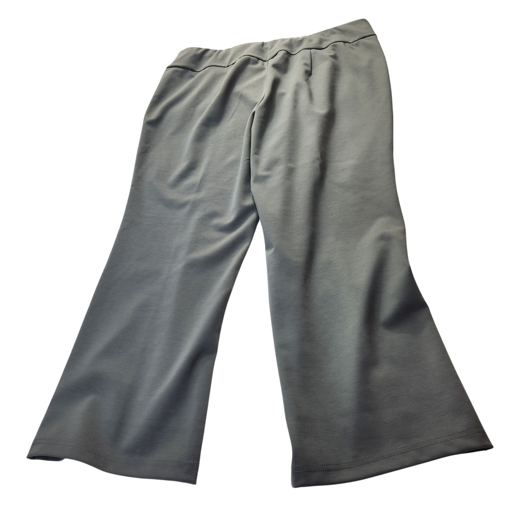 Bob Mackie Wearable Art Gray Wide Leg‎ Knit Pants Womens Plus 1XP Petite NWT